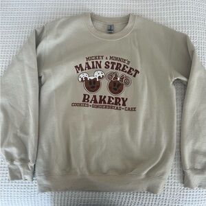 Small gingerbread Minnie and Mickey Mouse Main Street Christmas winter sweater